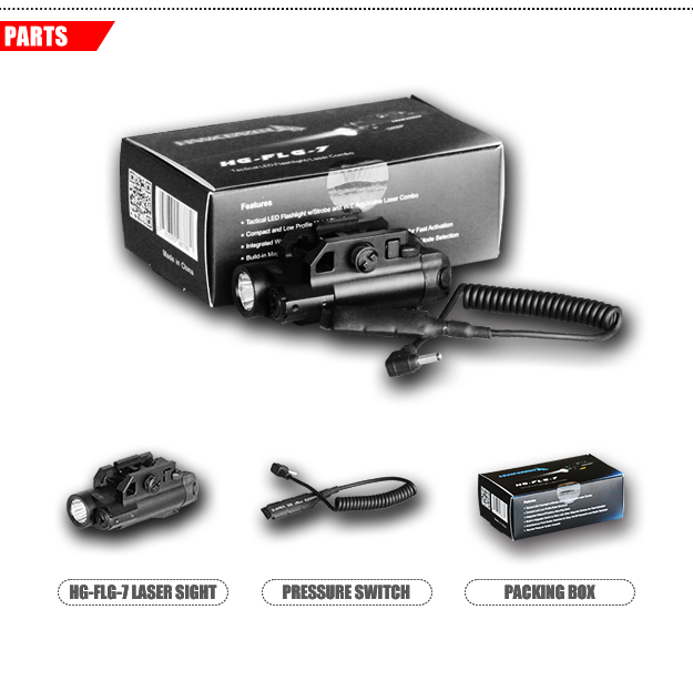 Hawk Gazer FLG-7 LED Flashlight/Green Laser Combos