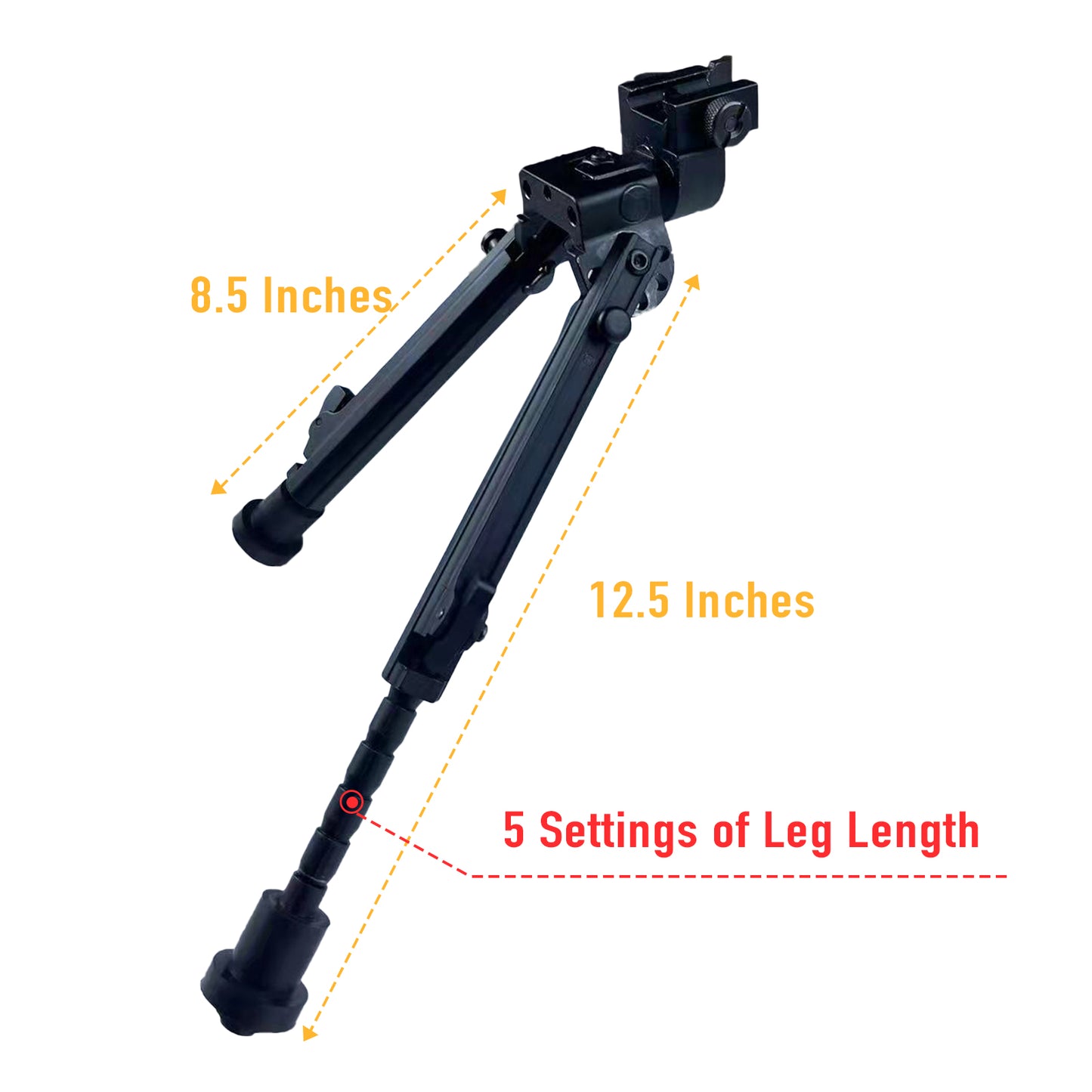 Lion Gears Adjustable Tactical Rifle Bipod Compatible with Picatinny & Weaver Quick Release Adapter for Shooting, Hunting, Range and Outdoor