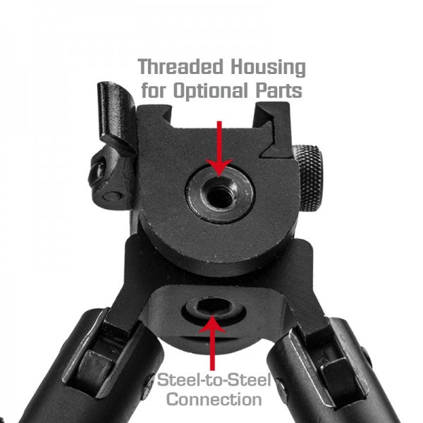 Scout-pod Tactical Pro Bipod with Adjustable Double Swivel (Side to Side Pivoting and Swivel) and QD Mounting Deck
