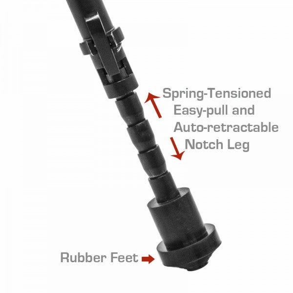 Scout-pod Tactical Pro Bipod with Adjustable Double Swivel (Side to Side Pivoting and Swivel) and QD Mounting Deck