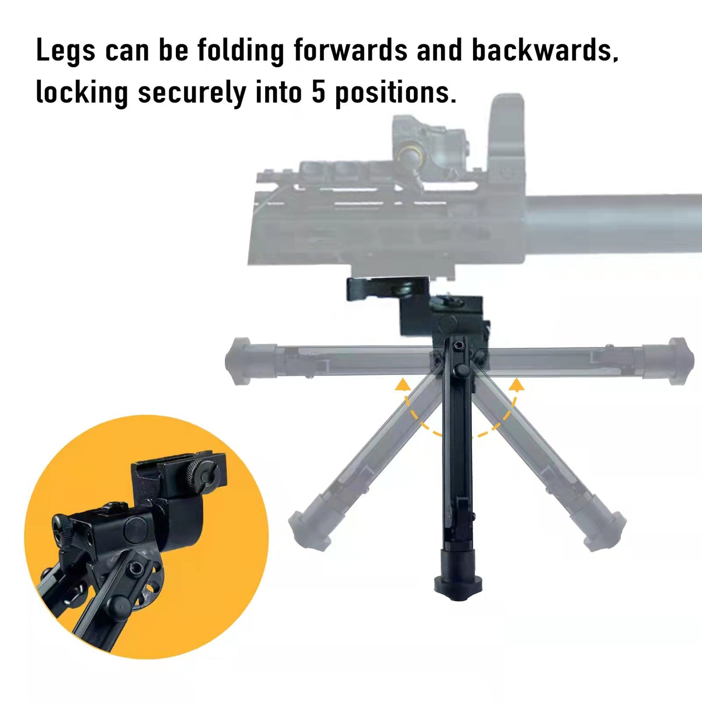 Lion Gears Adjustable Tactical Rifle Bipod Compatible with Picatinny & Weaver Quick Release Adapter for Shooting, Hunting, Range and Outdoor