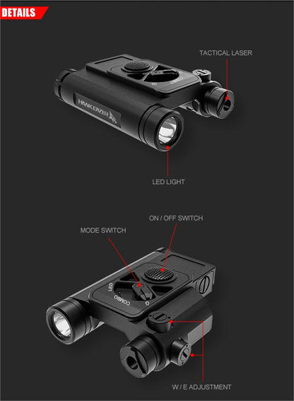 Hawk Gazer FLG-21 LED Flashlight with Green Laser Combos