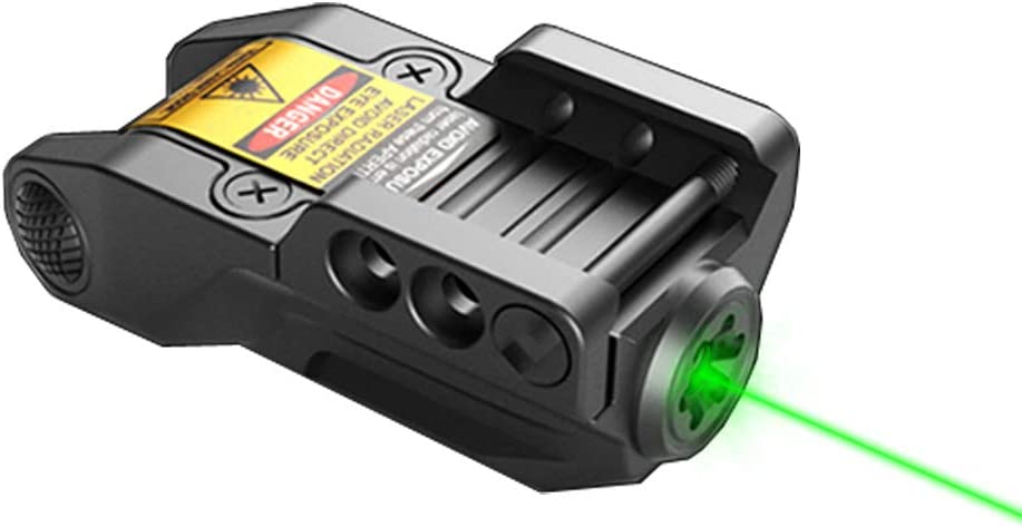 HAWK GAZER LG9 Low Profile Rechargeable Green Laser Sight, for Handgun, Pistol, Rifle with Rails