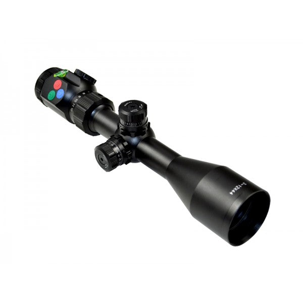 Tactical 3-12X44 1" AO Scope w/Built-in Bubble Level