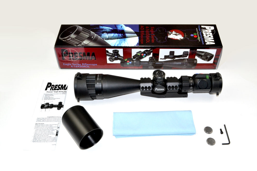 Tactical 4-16X50 1" AO Scope w/Built-in Bubble Level