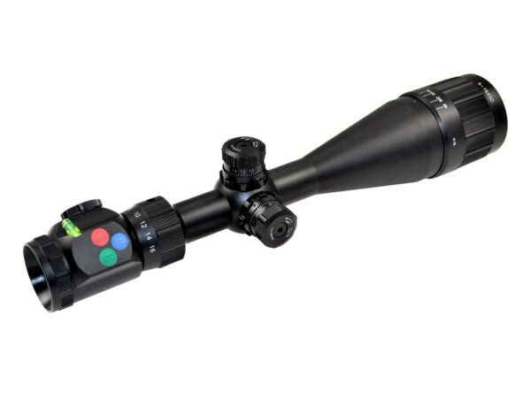 Tactical 6-24X50 Precision Hunting Rifle Scope with Illuminated Red, Green, Blue Mil-Dot RXR Reticle