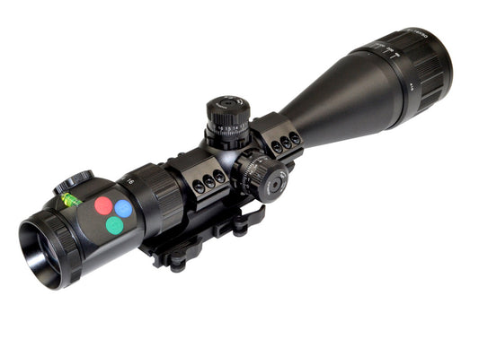 Tactical 6-24X50 Precision Hunting Rifle Scope with Illuminated Red, Green, Blue Mil-Dot RXR Reticle