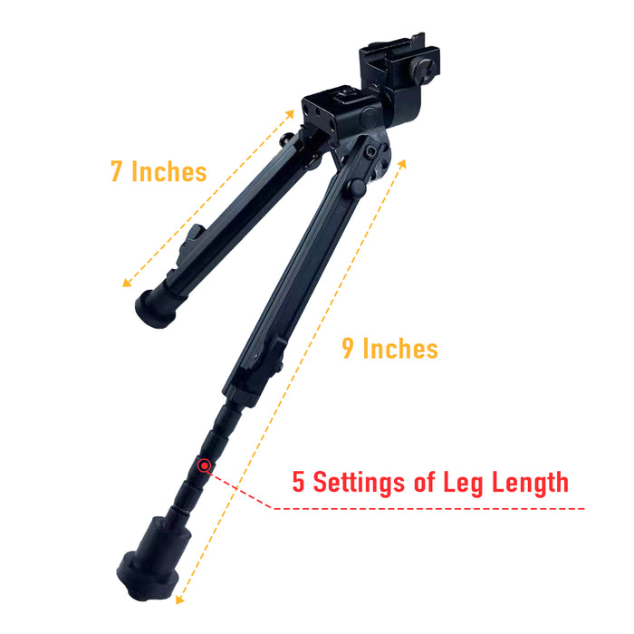 Lion Gears Adjustable Tactical Rifle Bipod Compatible with Picatinny & Weaver Quick Release Adapter for Shooting, Hunting, Range and Outdoor