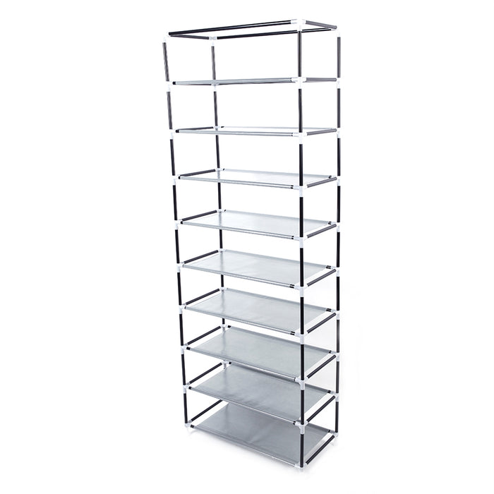 Fashionable Room-saving 9 Lattices Non-woven Fabric Shoe Rack (Brown)
